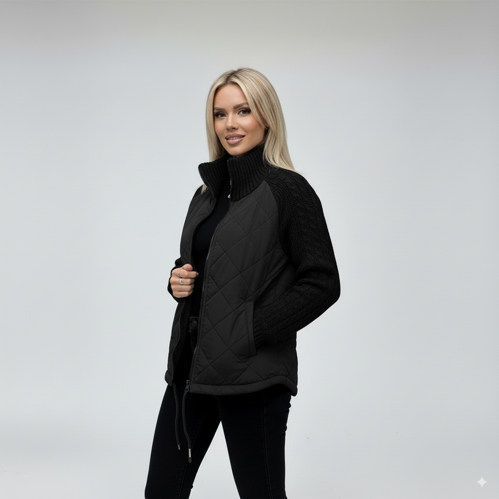 Élodie™ | Gebreide Patchwork Jas